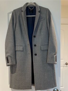 J.Crew Regent Topcoat in Heather Gray 100% Double-serge Wool Coat